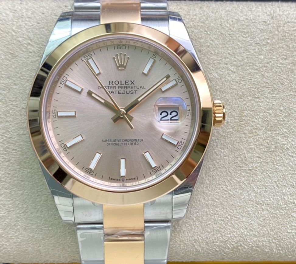 Super Clone Datejust 41 Two-Tone, Yellow Gold, Stainless Steel - Oyster / Silver dial