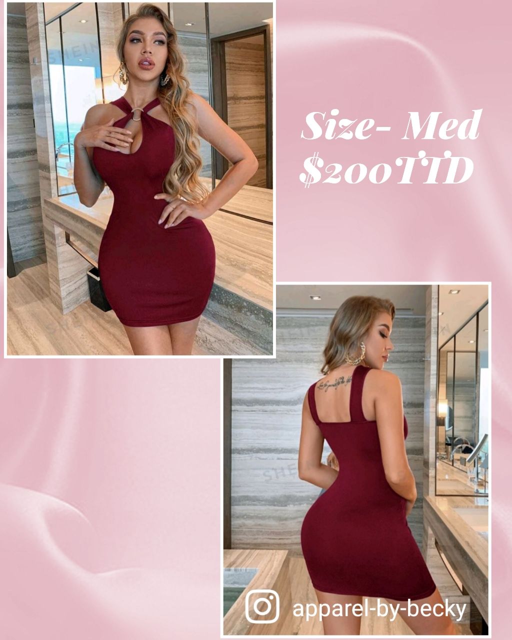 SXY Solid Ring Front Bodycon