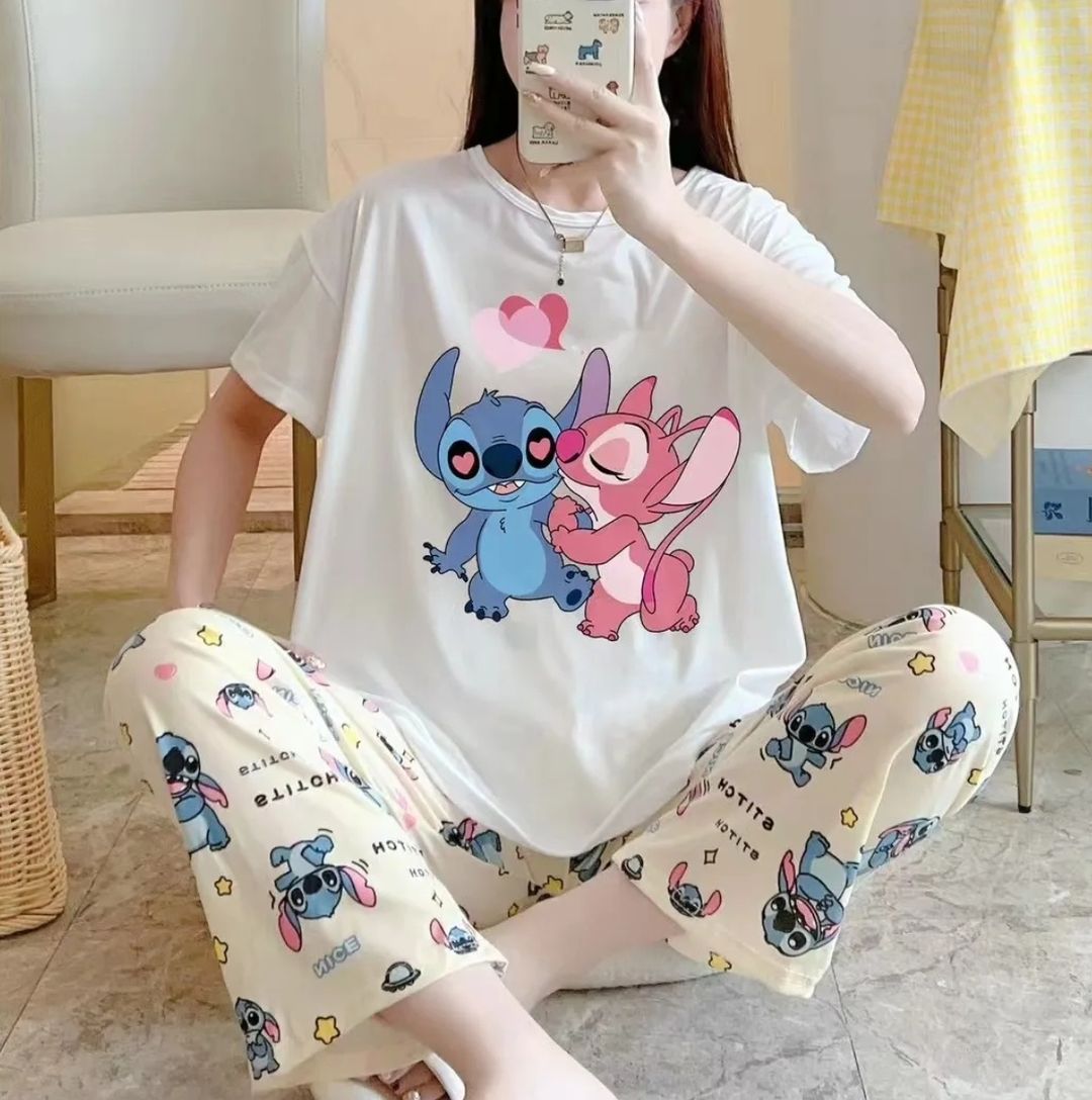 Stitch cotton pajama set