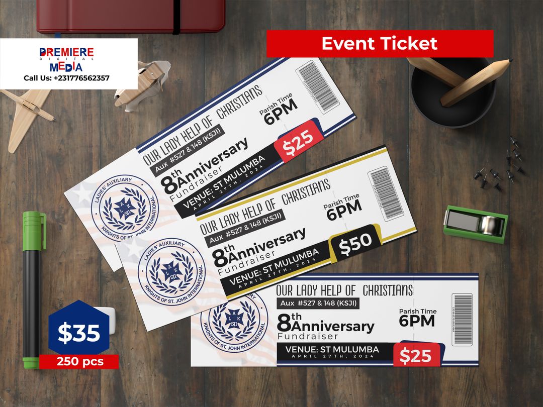 Premium Quality Event Tickets (250pcs)