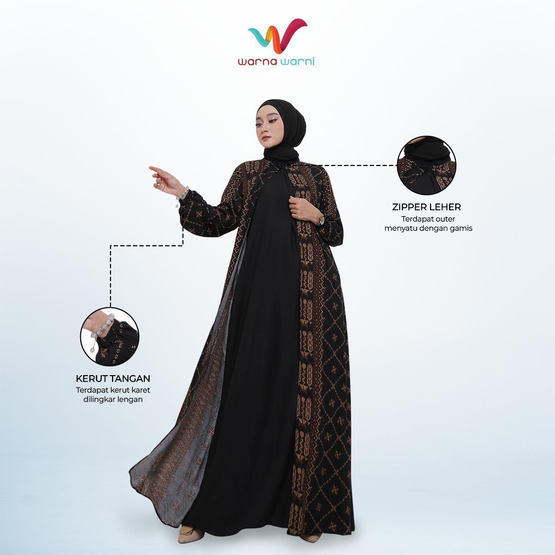 Warna Warni Brand Dress safiya Bahan Rayon Diamond - XL