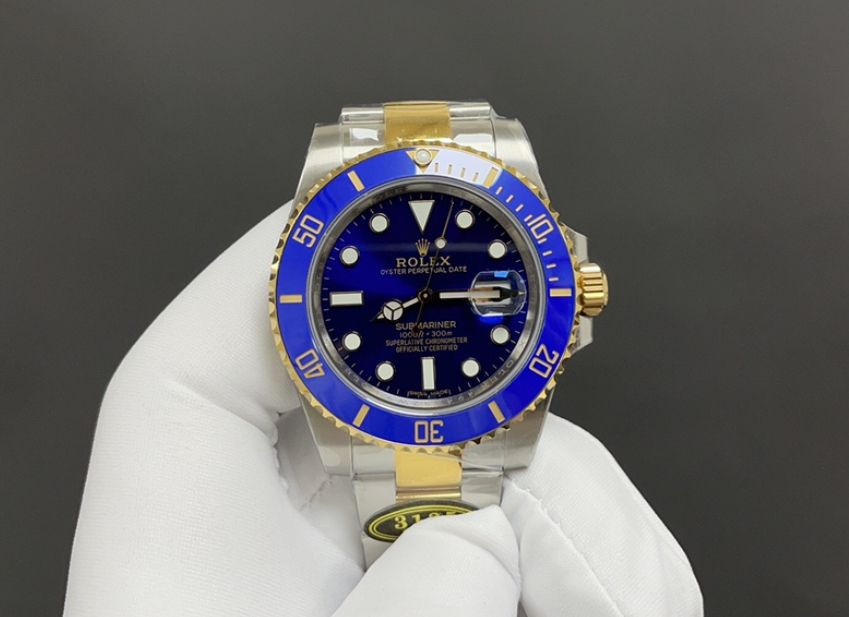Super Clone Submariner Date Blue Dial Steal Gold Oyster Bracelet - 3235 Movement