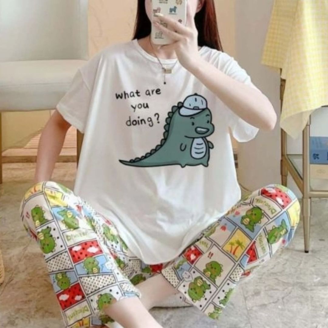 Dino cotton pajama set 