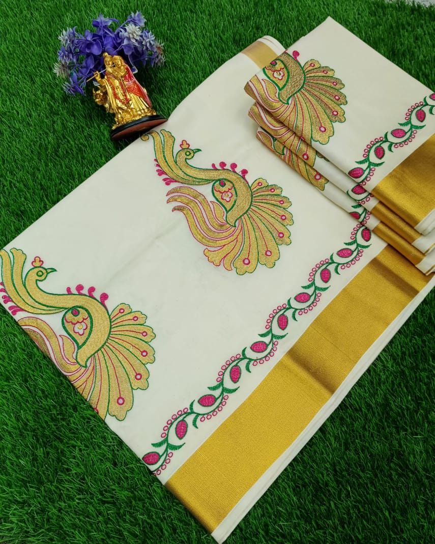 Peacock Design Saree 