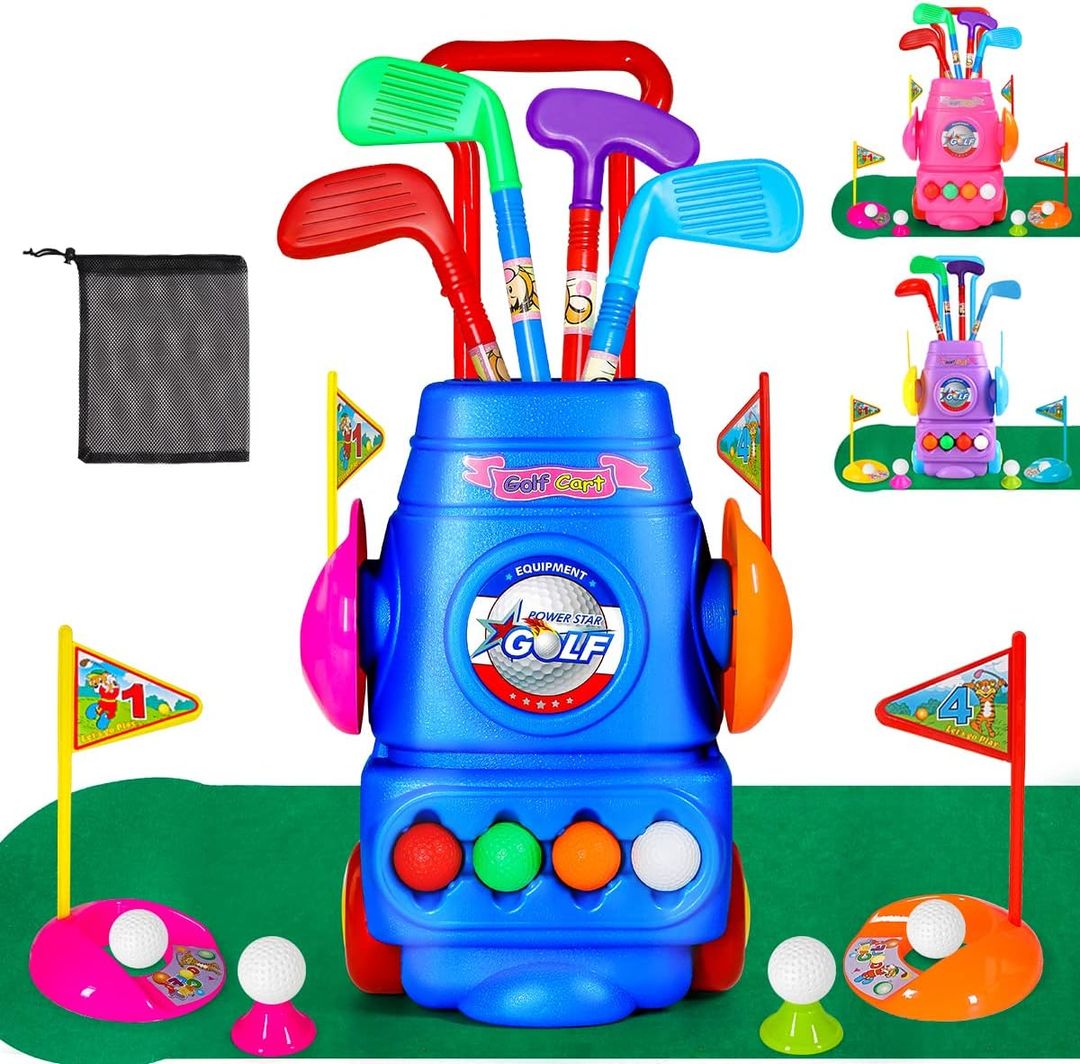 Ensemble de clubs de golf pour enfants Meland - Ensemble de jeu de balle de golf pour tout-petits, jouets de sport en plein air, cadeaux pour garçons et filles de 3, 4, 5, 6 ans (bleu)