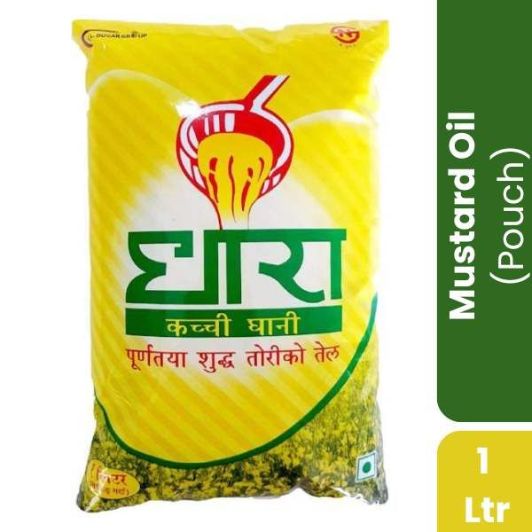 Dhara Mustard Oil,1Ltr Pouch