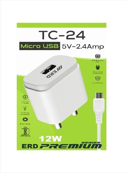 ERD TC-24 (12w 2.4Amp.) Mobile Charger With Micro USB Cable