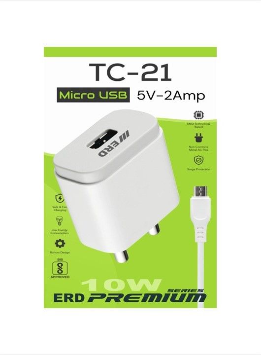 ERD TC-21 2Amp. Mobile Charger with Micro USB Cable