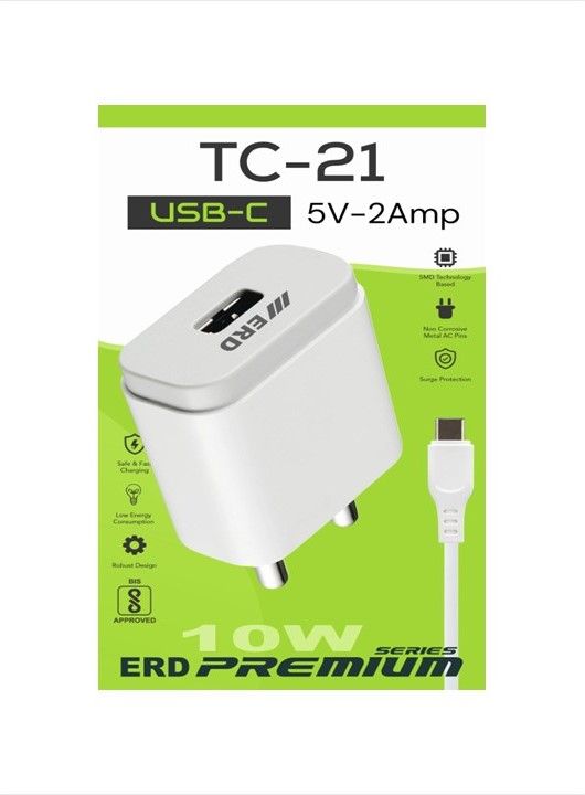 ERD TC-21 2Amp. Mobile Charger with Type-C Cable