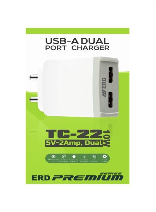 ERD TC-22 Dual Port 10W (2Amp) Charger (Dock Only)