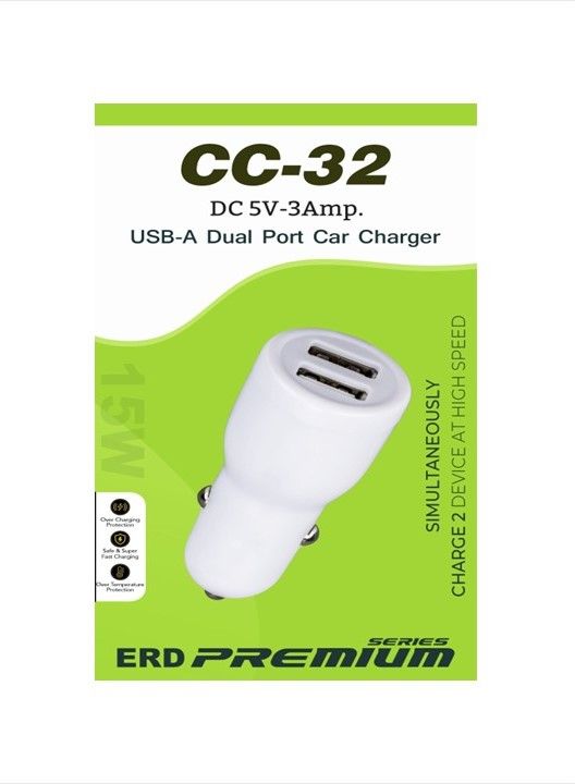 ERD CC-32 Dual Port Car charger (15W, 3Amp.) Dock Only 