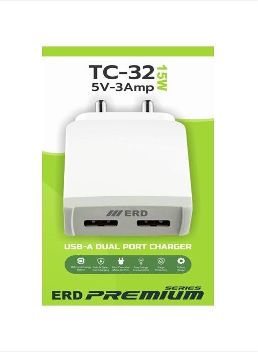 ERD TC-32 3Amp. Dual USB Mobile Charger (Dock Only)