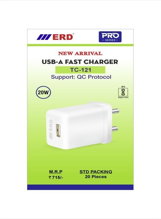 ERD Pro Series TC-121 20W USB-A Fast Charger (QC Protocol Dock Only, White)