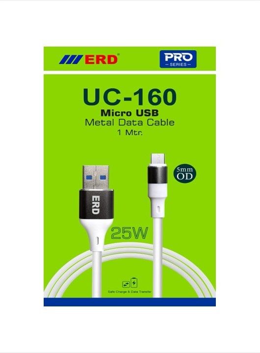 ERD Pro Series UC-160 Mico USB Metal Cable (65W, 5mm, 1Meter White)