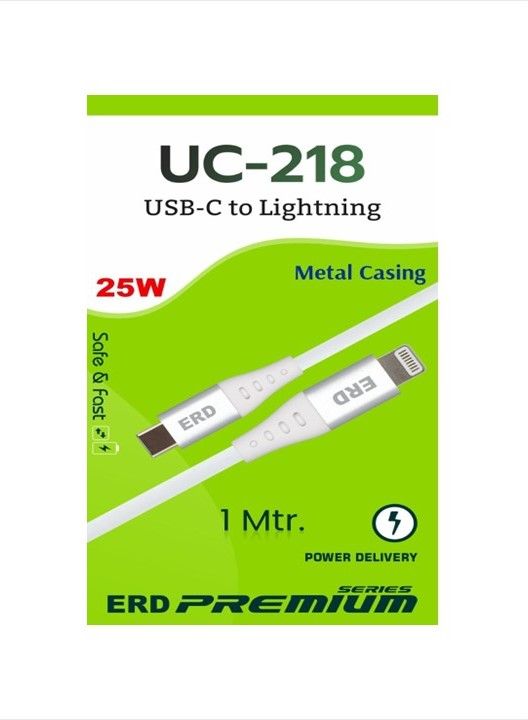 ERD UC-218 Type-C to Lightning  Metal Casing Data Cable, 25Watt