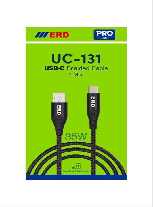 ERD Pro Series UC-131 Type-C Braided Cable (35W 1Meter Black)