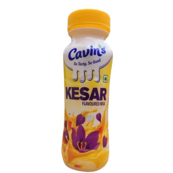 Cavins Flavored Milk, Kesar, 180ml