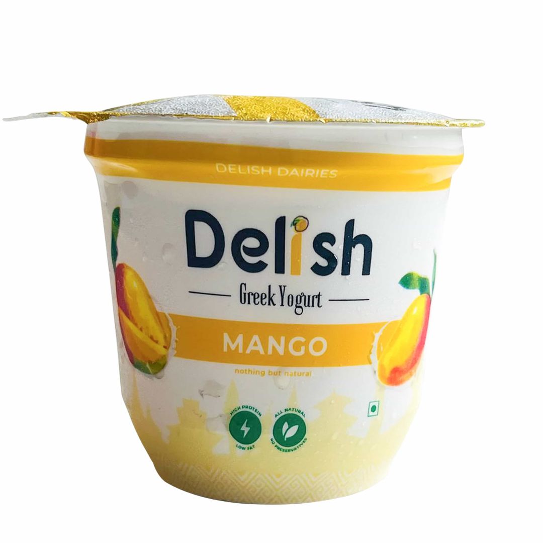 Delish Greek Yogurt, Mango Flavor, 125gm