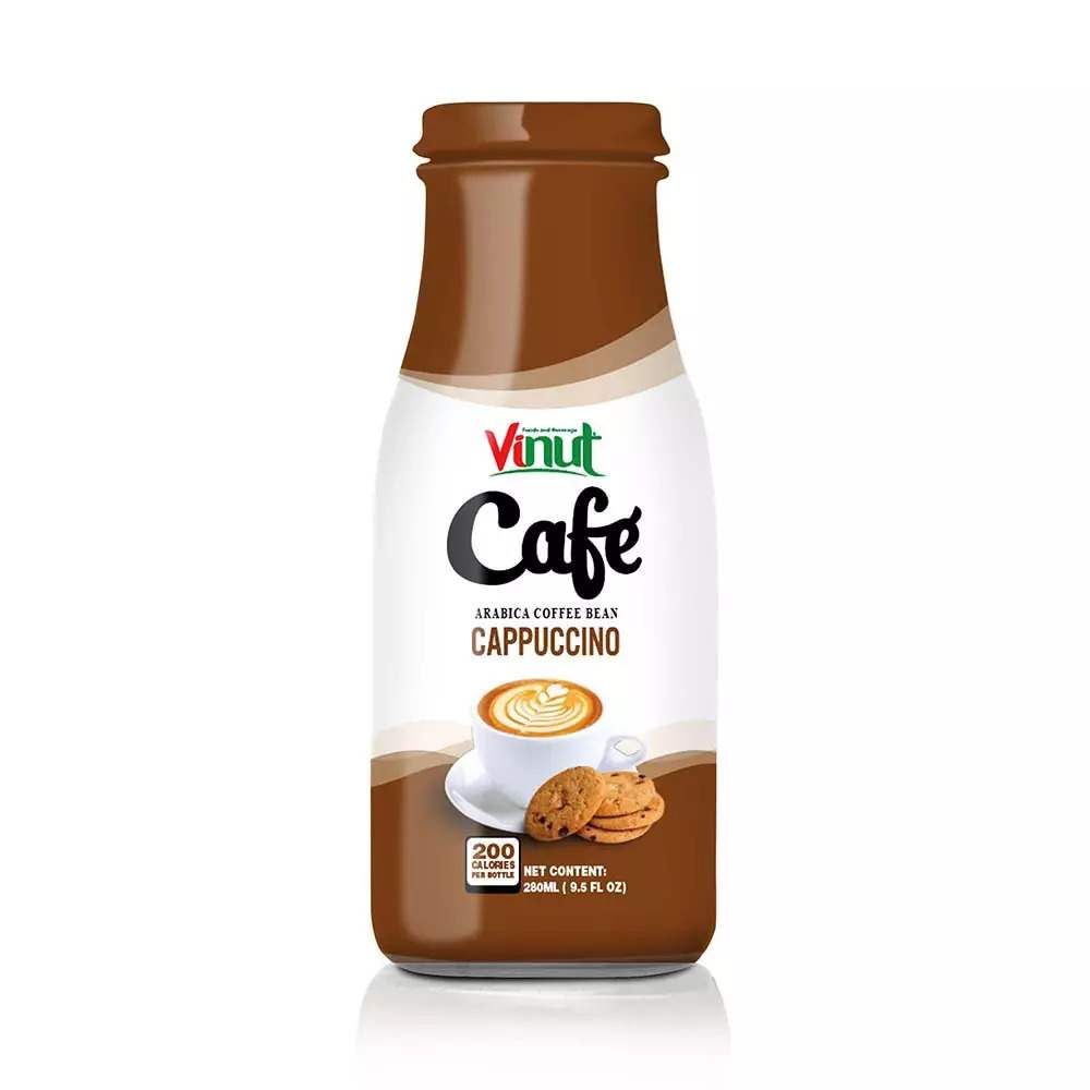 Vinut Cafe Ready-to-Drink Arabica Coffee Cappuccino, 280ml (Glass Bottle)