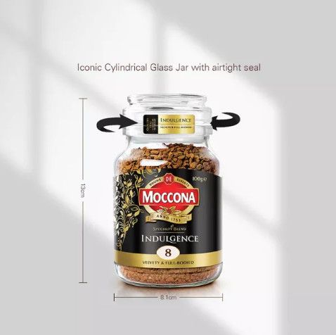 Moccona Indulgence 8 Velvety & Full-Bodied Coffee, 100gm jar