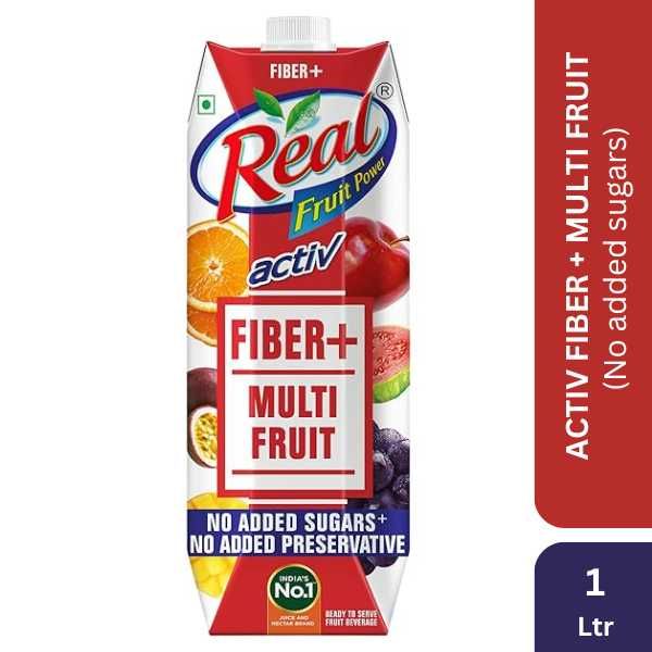 Real Activ Fiber + Multi Fruit - No Added Sugars & Preservative, 1 Ltr