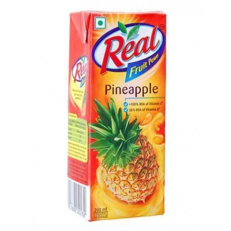 Dabur Real Pineapple Juice, 180ml (Pack of 3)