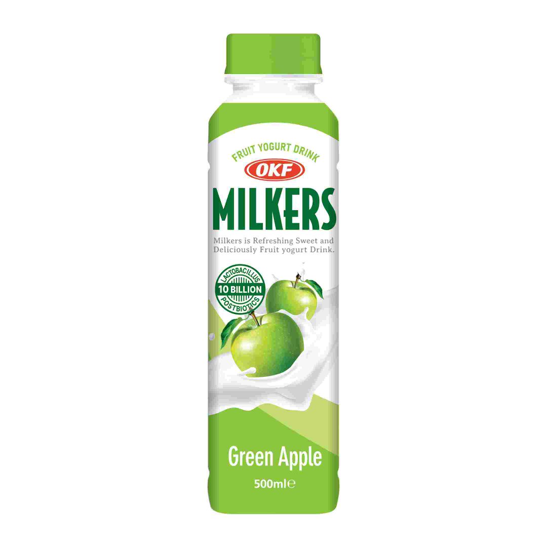 OKF Milkers Fruit Yogurt Drink, Green Apple, 500ml