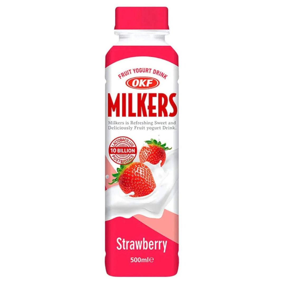 OKF Milkers Fruit Yogurt Drink, Strawberry, 500ml