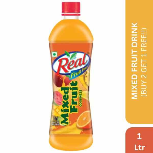 Real Mixed Fruit Drink, 1ltr Pet Bottle ( Buy 2 Get 1 Free)