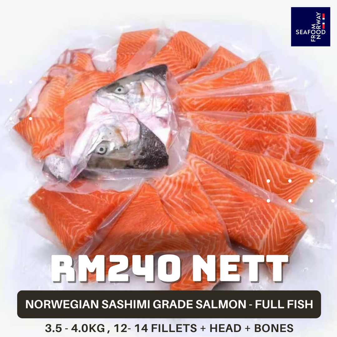 Norwegian Salmon (Sashimi Grade) (3.5-4.0kg Full Fish)