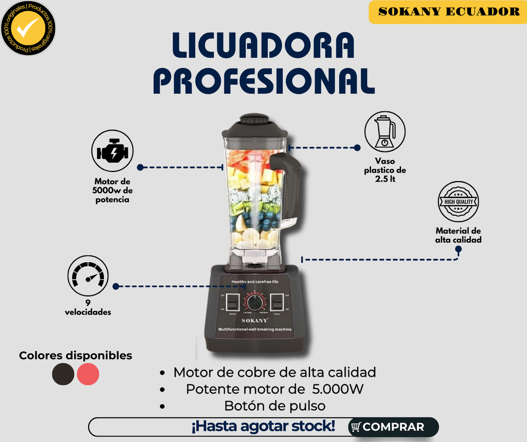 Licuadora Profesional 2.5L - Sokany