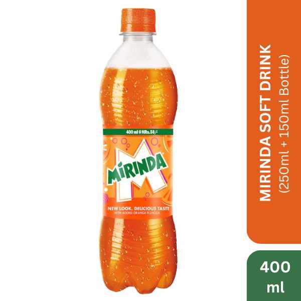 Mirinda Soft Drink - Orange, 400ml (250ml+150ml)Bottle