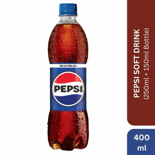 Pepsi Soft Drink, 400ml (250ml+150ml) Bottle