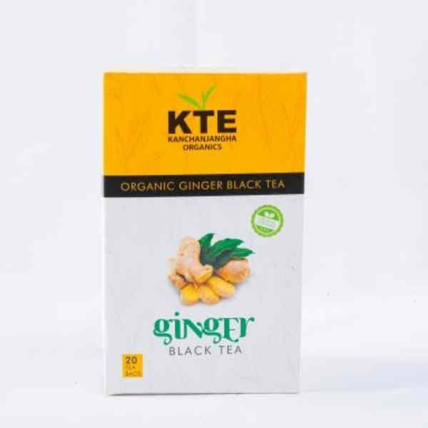 KTE Organic Ginger Black Tea, (20 Tea Bags)