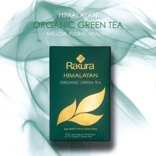 Rakura Organic Green Tea, 25 Tea Bags