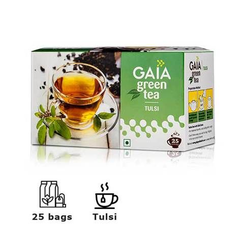 Gaia Greem Tea & Tulsi, 25Bags