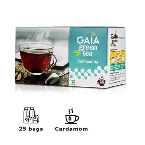 GAIA Green Tea & Cardamom, 25 Bags