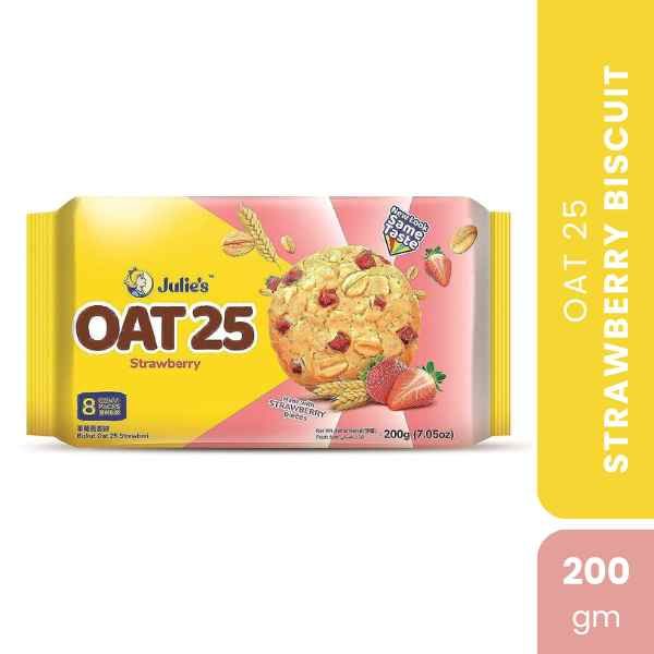 JULIE'S OAT 25 STRAWBERRY BISCUIT, 200gm