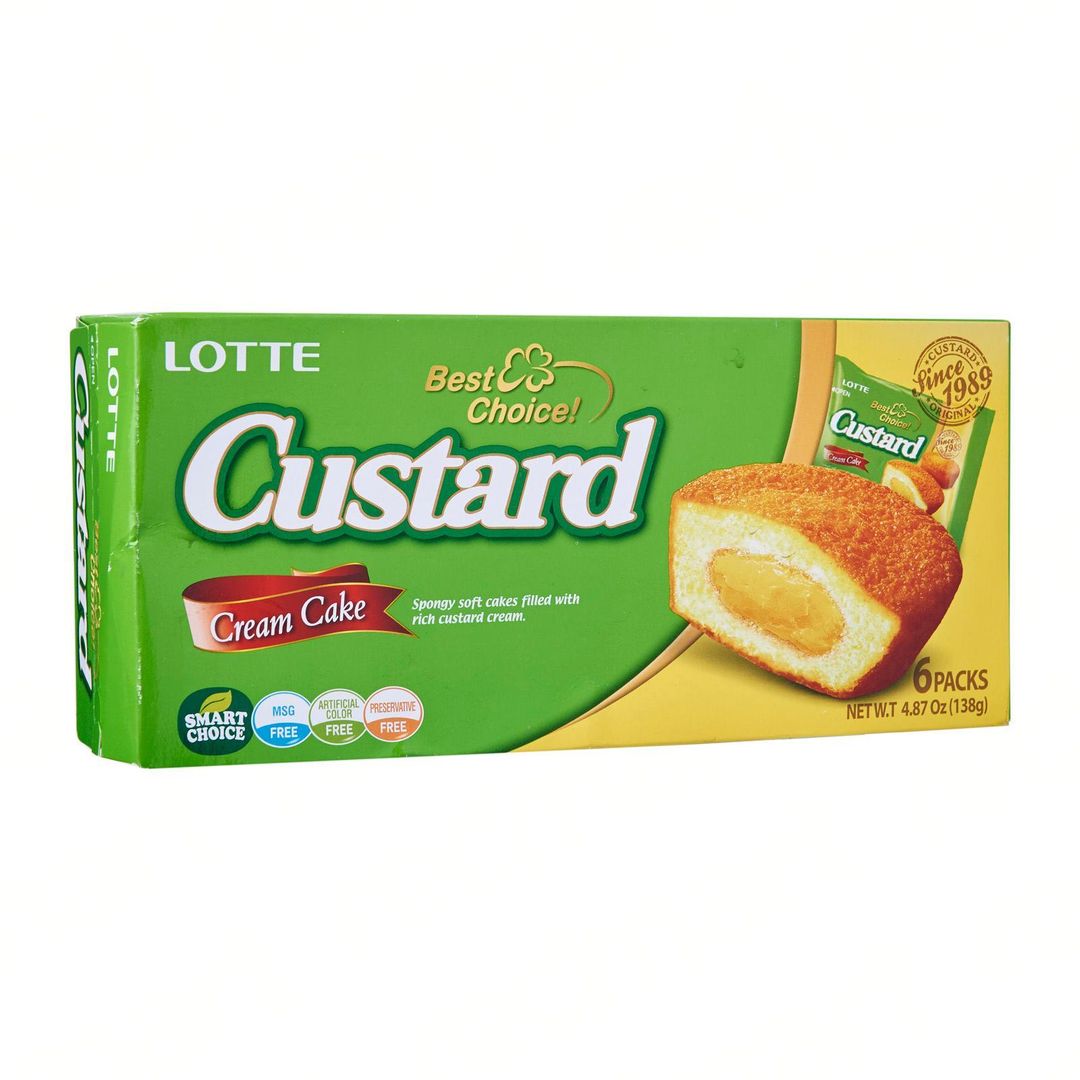 Lotte Custard Cream Cake, 138gm (6pcs Pack)