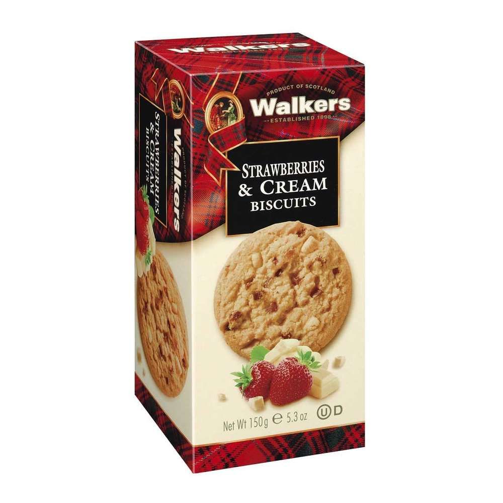 Walkers Strawberries & Cream Biscuits, 150 g