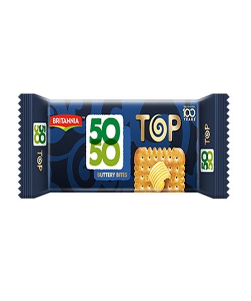 Britannia 50-50 Top Buttery Bites Biscuit, (75gm+15gm)