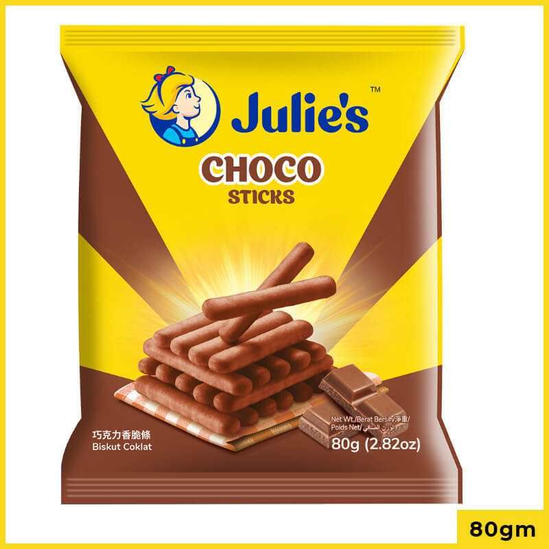 Julie's Choco Sticks Biscuits, 80gm