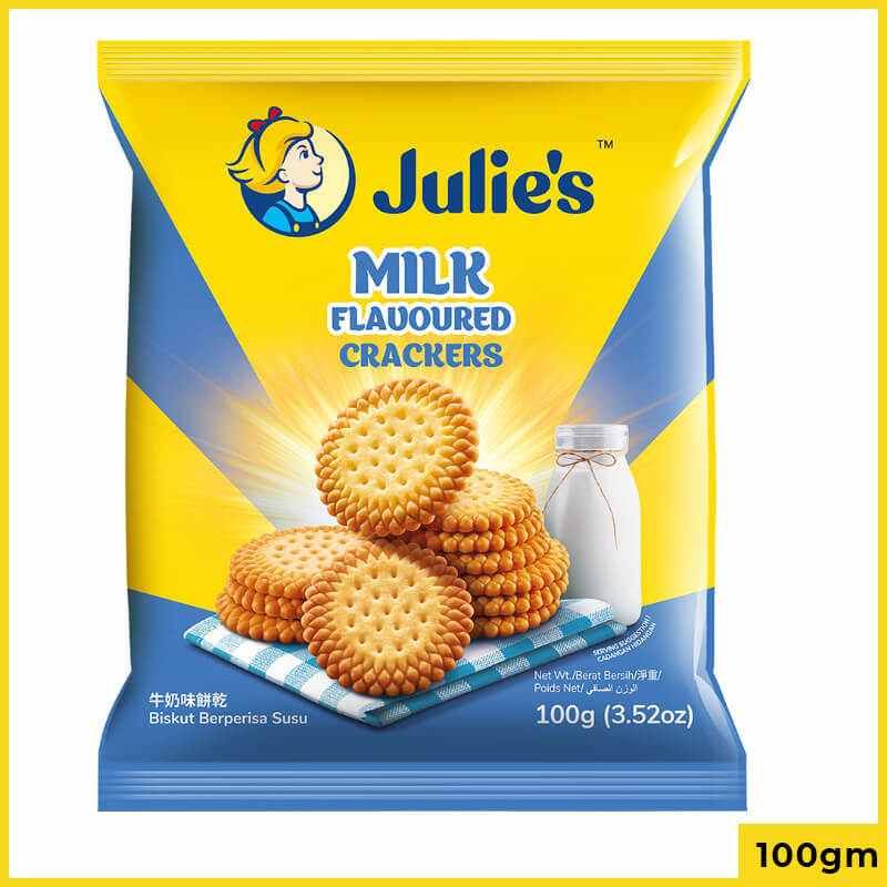 Julie's Milk Flavoured Crackers Biscuits, 100gm