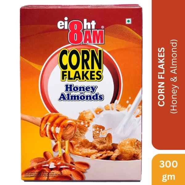 8AM Corn Flakes Honey & Almond, 300gm Box