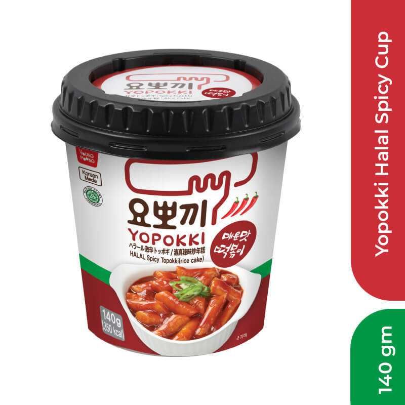 Yopokki Halal Spicy Cup (Tteokbokki), 140gm