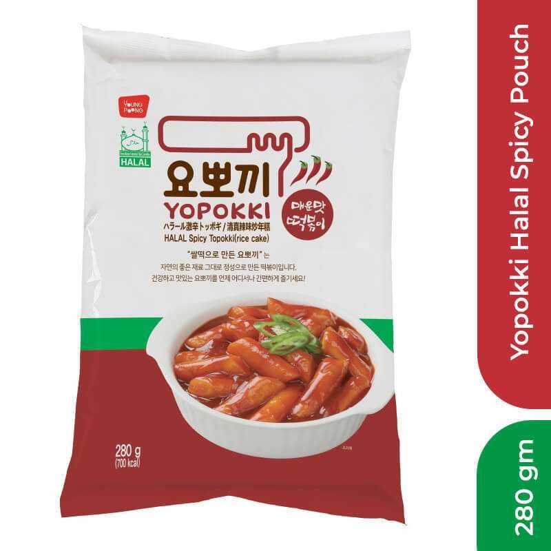 Yopokki Halal Spicy Pouch (Tteokbokki), 280gm