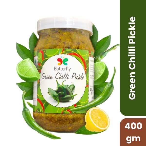 Butterfly Green Chilli Pickle, 400gm