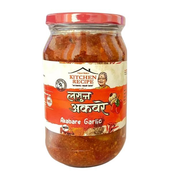 KiTCHEN RECiPE Akabare Garlic Pickle, 380 gm