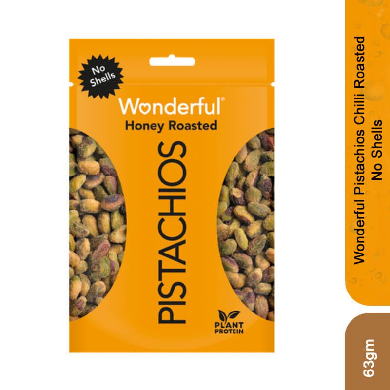 Wonderful Pistachios Honey Roasted No Shells, 63gm