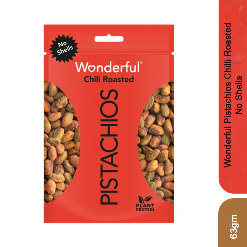 Wonderful Pistachios Chilli Roasted No Shells, 63gm